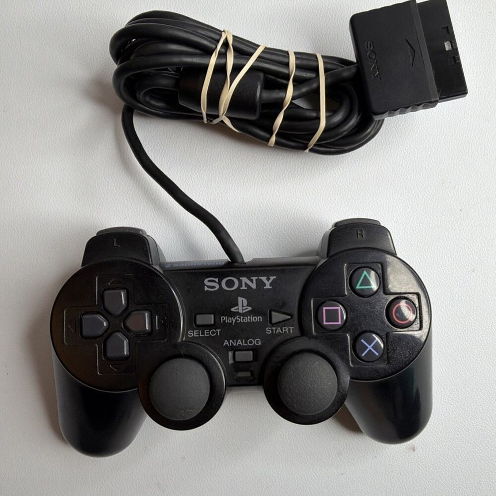 SCPH-10010 | SONY PLAYSTATION2 PSX2 DUAL SHOCK ANALOG CONTROLLER BLACK - OEM